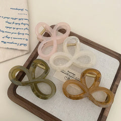 Translucent Infinity Loop Hair Claw Clip - 3.5 Inch Ultra-Lightweight Accessory - TEVQA