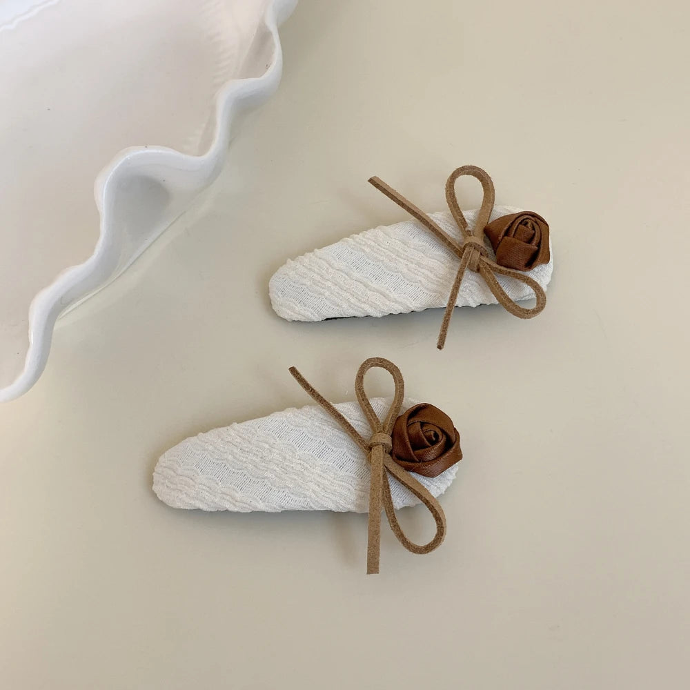 Oversized Lace Trim Coquette Scrunchie with Rosebud