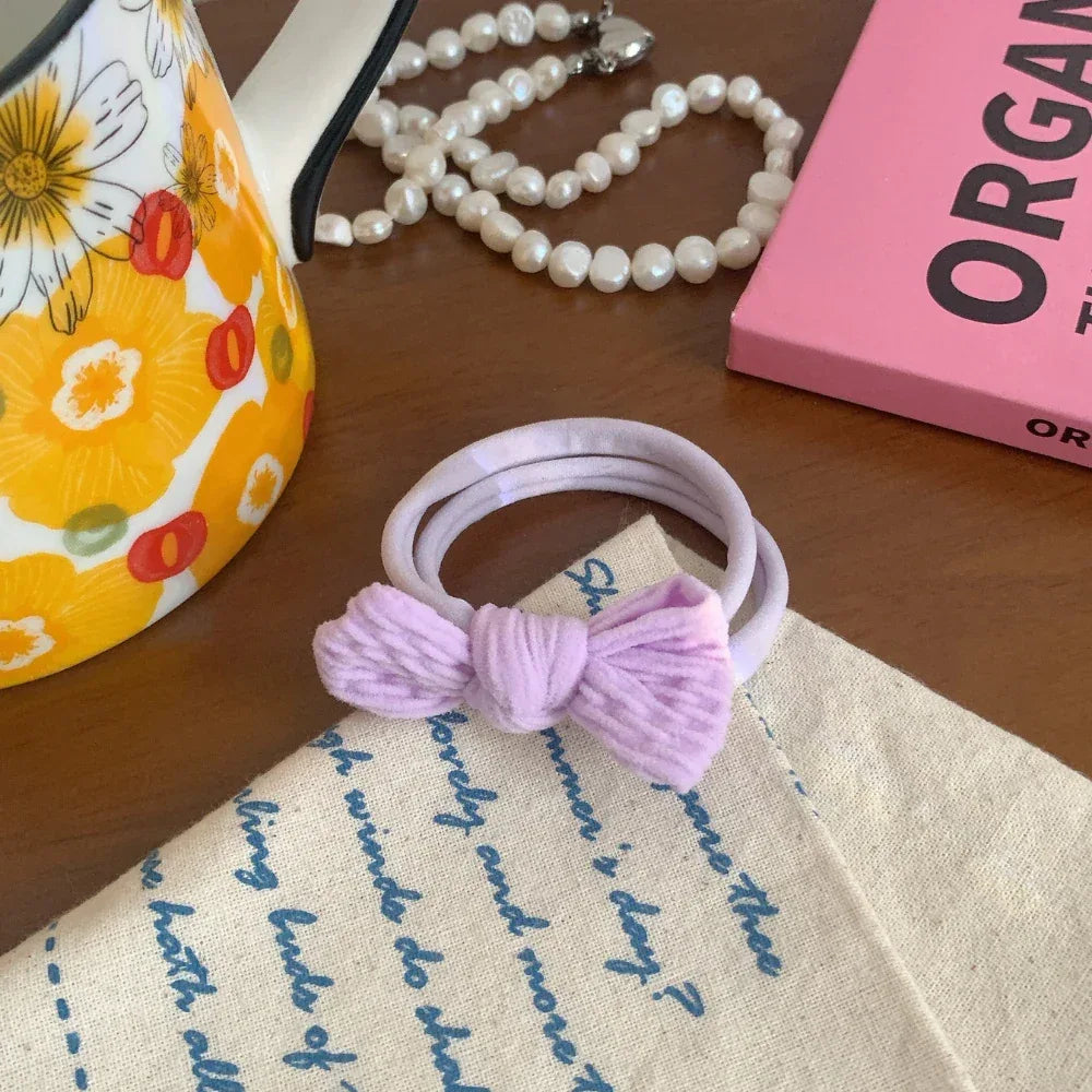 Gentle Knit Knot Bow Hair Ties for Kids - View 7 | TEVQA