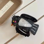 Artistic Bird Acetate Hair Claw Clip - 4.5 Inch Tropical Parrot & Magpie Styles - TEVQA