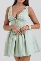 Emmeliette Satin Mini Dress - View 12 | TEVQA