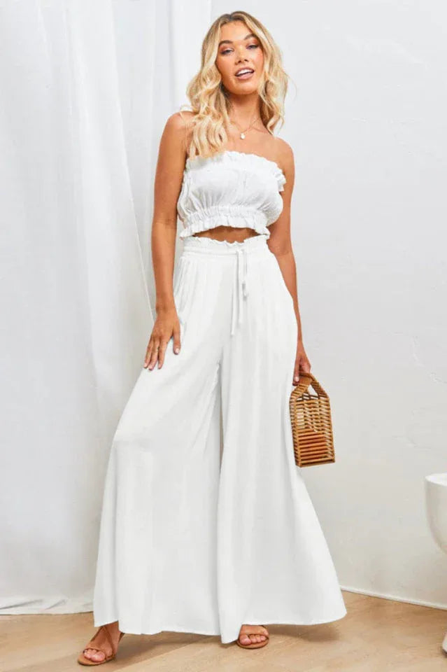 High Waisted Wide Leg Trousers - View 19 | TEVQA