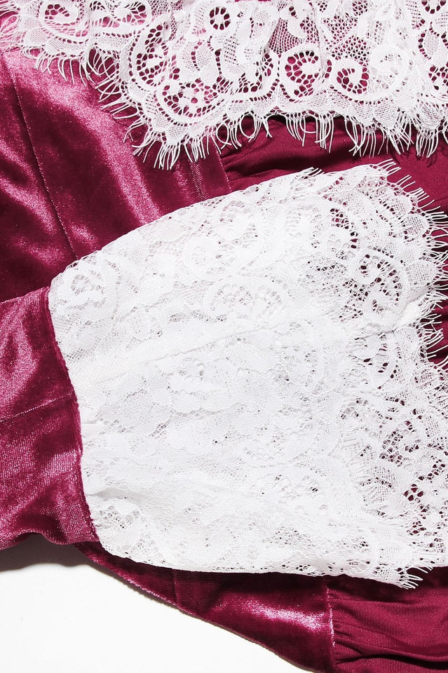 Jacinda Velvet Lace Tunic Top | Dress In Beauty