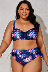 (L-4XL) Floral Adjustable Side Bikini Set | Dress In Beauty
