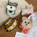 Four decorative hair clips in the shapes of Garfield, a cat, a schnauzer, and a terrier