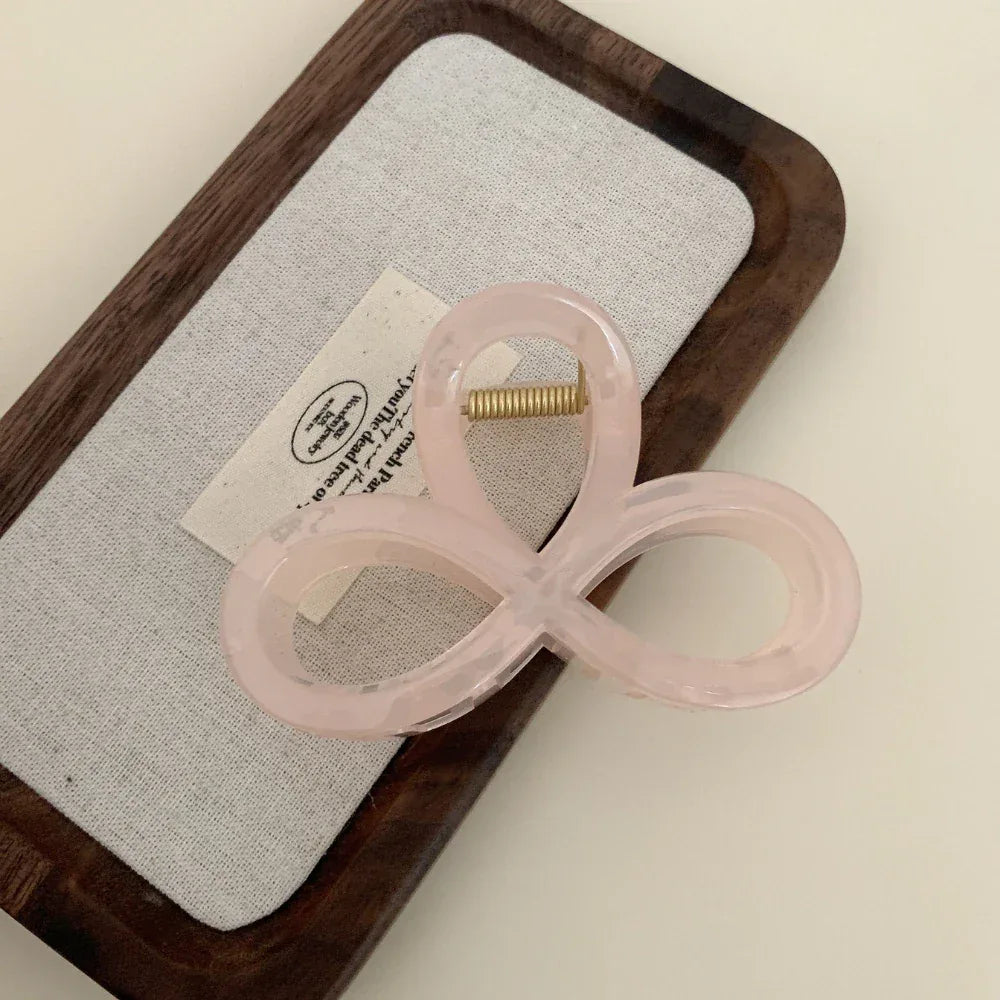Translucent Infinity Loop Hair Claw Clip - 3.5 Inch Ultra-Lightweight Accessory - TEVQA