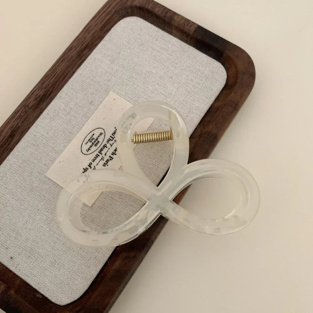 Translucent Infinity Loop Hair Claw Clip - 3.5 Inch Ultra-Lightweight Accessory - TEVQA