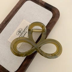 Translucent Infinity Loop Hair Claw Clip - 3.5 Inch Ultra-Lightweight Accessory - TEVQA
