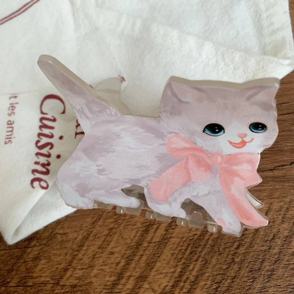 3.7 Inch Whimsical Animal Acetate Hair Claw - Solid 41g Premium Clip