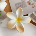 Large Plumeria Flower Hair Claw Clip in [Color] - View 11 | TEVQA