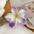 Large Plumeria Flower Hair Claw Clip in [Color] - View 6 | TEVQA