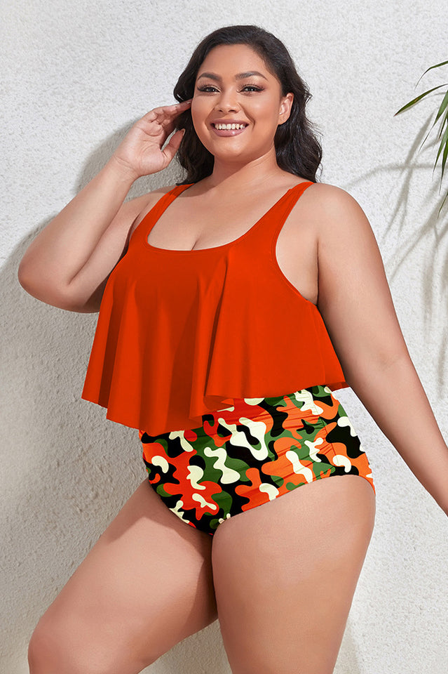 (L-4XL) Floral High Waist Bikini Set | Dress In Beauty