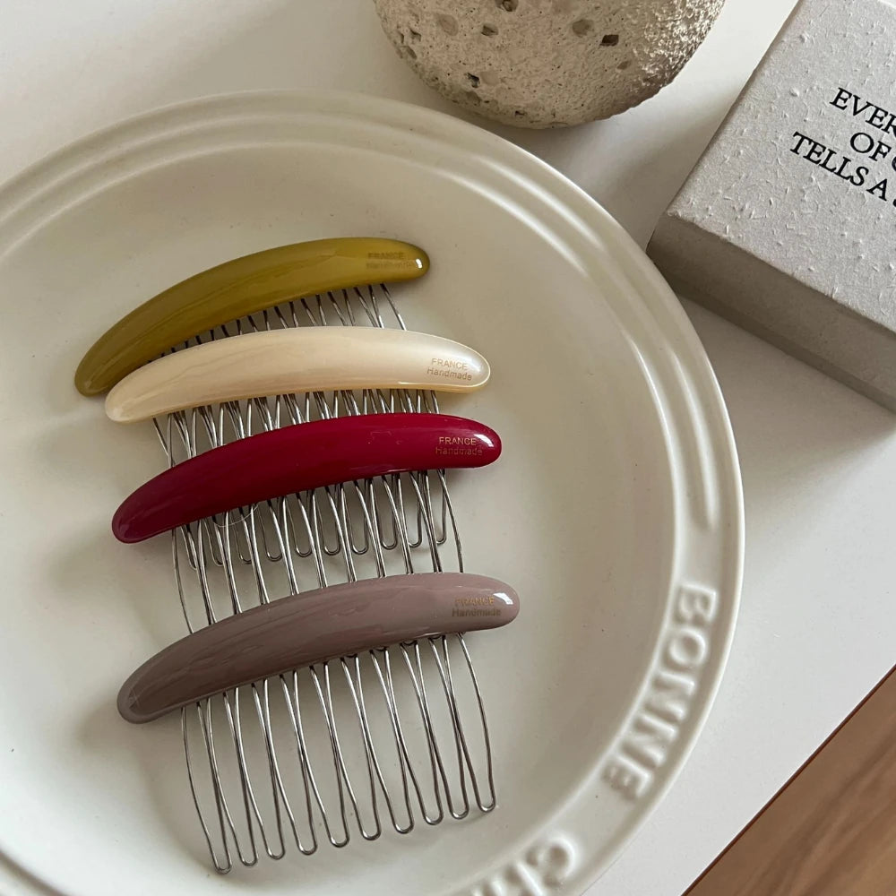 Curved Acetate French Hair Comb - 3.3 Inch