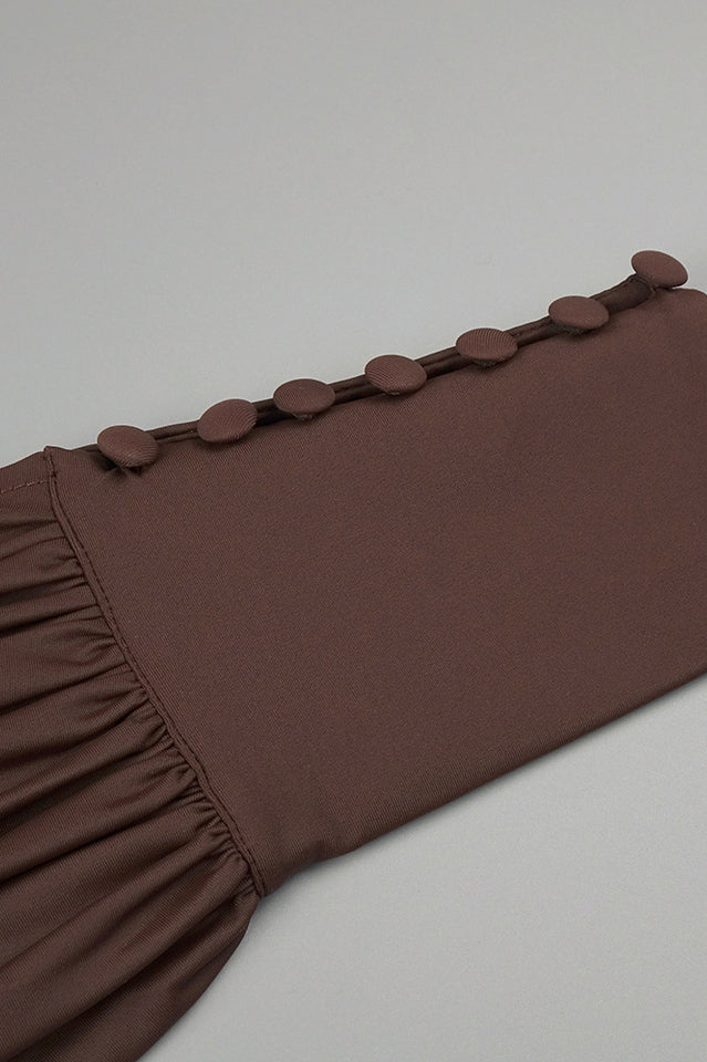 Rosey Tan Maxi Dress With Waist Belt | Dress In Beauty