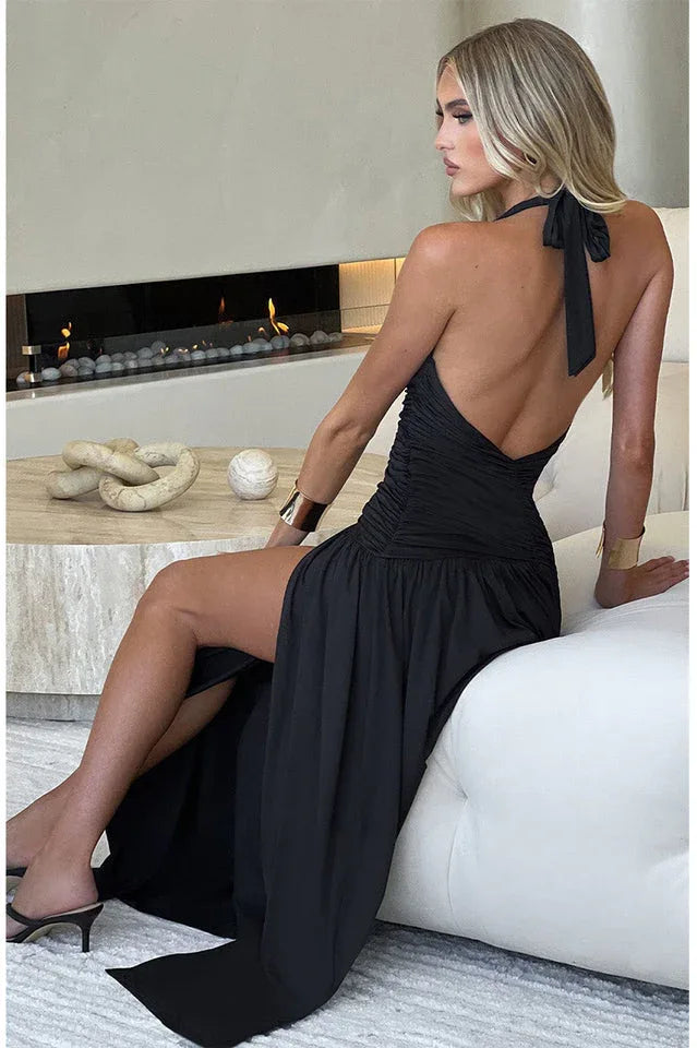 Elegant halter maxi dress - View 17 | TEVQA