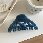 Abstract Organic Intertwined Hair Claw Clip - 4.1 Inch Modern Cutout Accessory - TEVQA