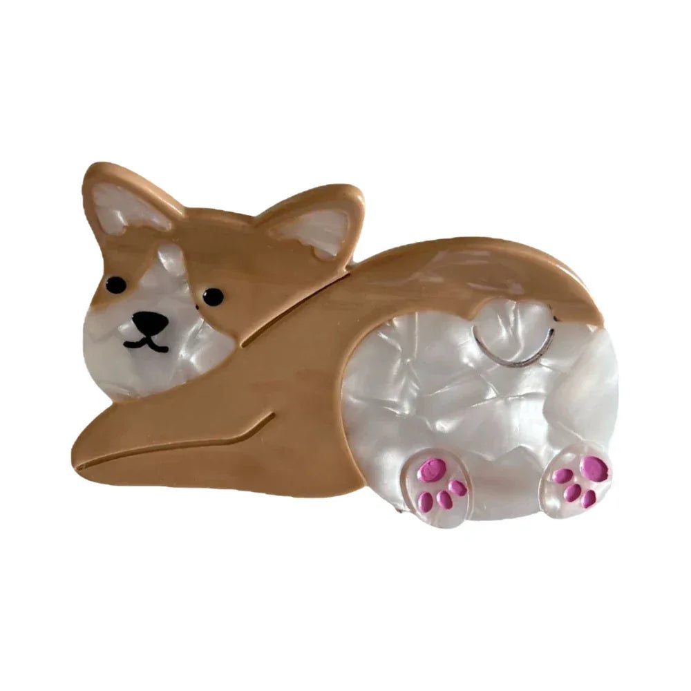 Corgi dog-shaped hair claw clip Main image