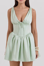 Emmeliette Satin Mini Dress - View 14 | TEVQA