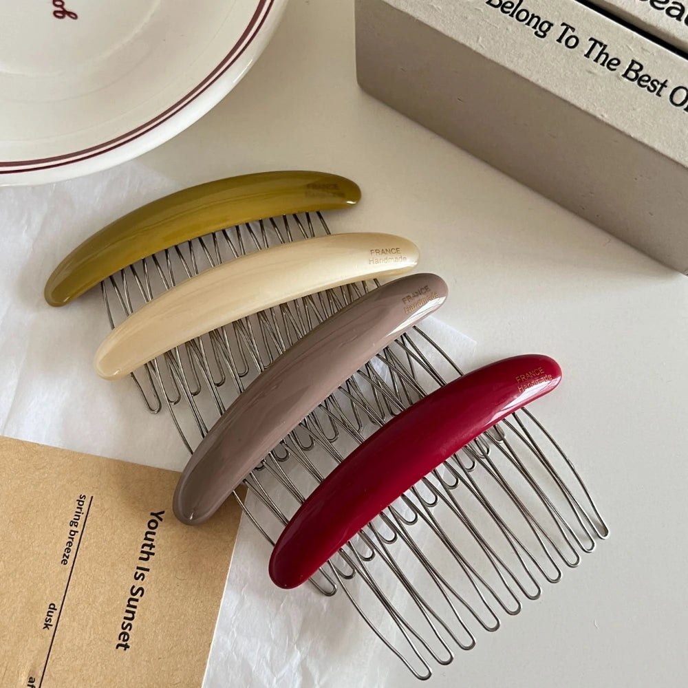 Curved Acetate French Hair Comb - 3.3 Inch