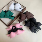 Large Padded Bow Hair Claw Clip - 5 Inch Soft Fabric Updo Clip - TEVQA