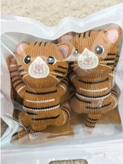 Yellow 3D Tiger Knit Slipper Socks Non-Slip