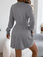 Cable Knit Sweater Dress - View 18 | TEVQA
