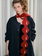 Festive Red Tanghulu Shaped Knit Scarf