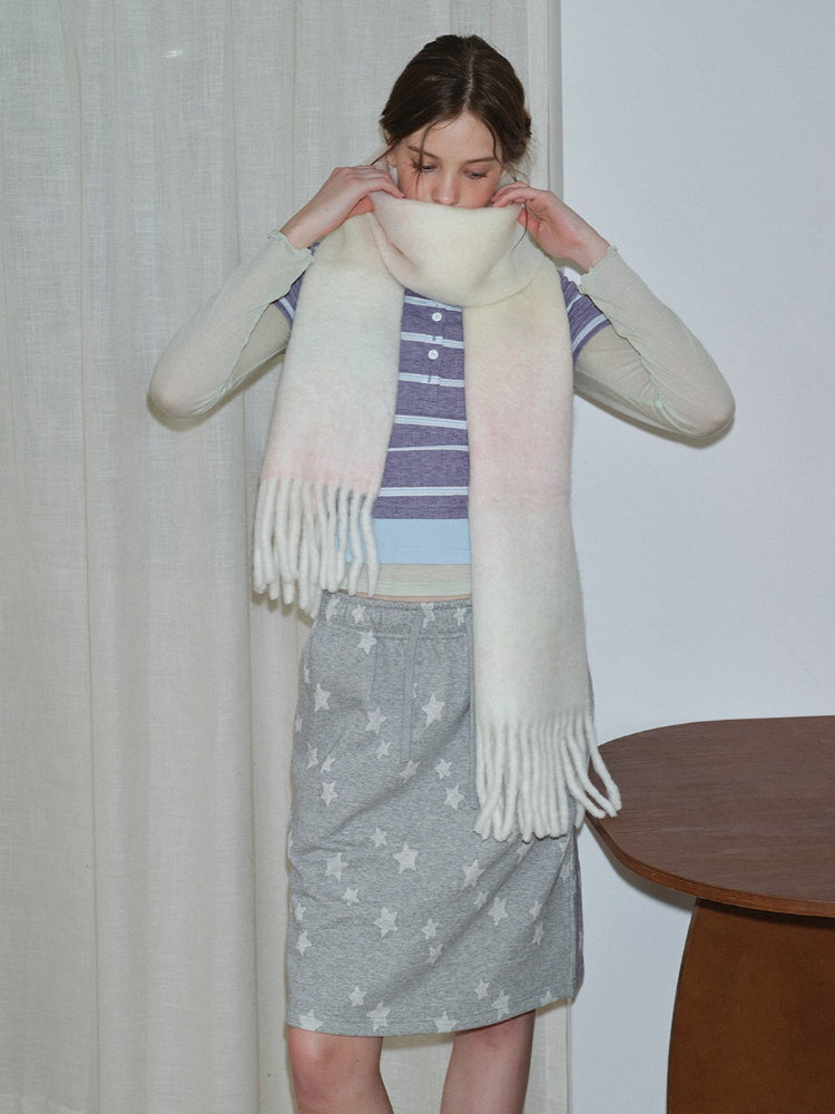 Gradient wool blend scarf - View 8 | TEVQA