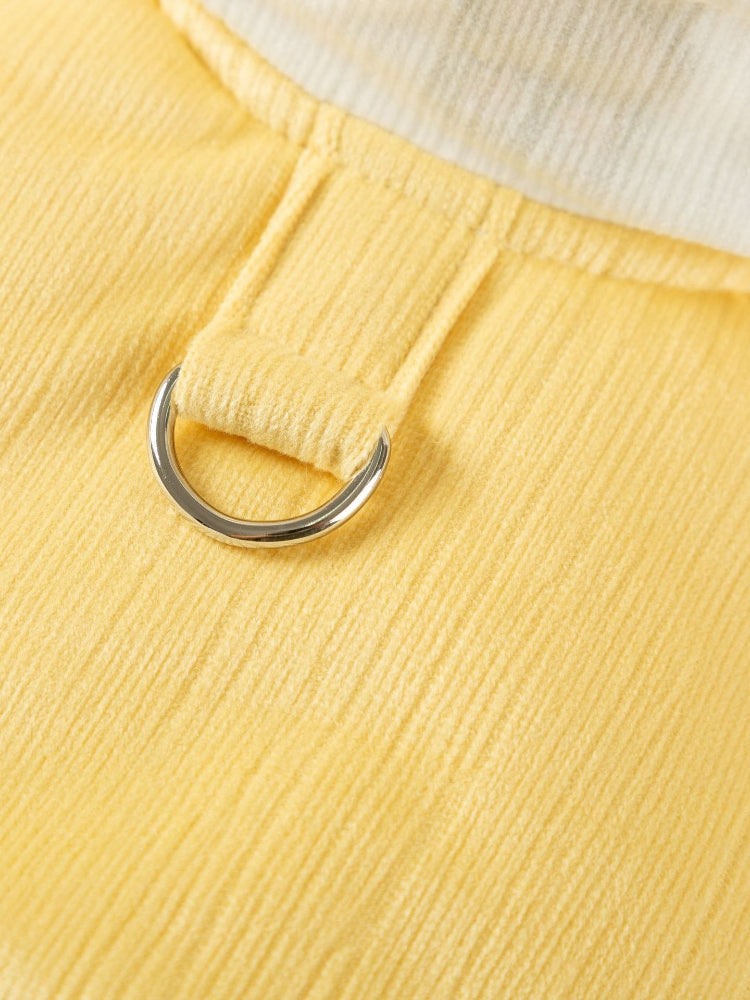 Yellow Bunny Embroidered Fleece Dog Vest