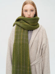 Soft 25% Wool Blend Plaid Scarf