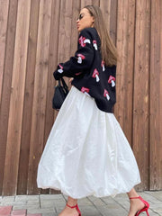 Whimsical Mushroom Oversized Crewneck Sweater - TEVQA
