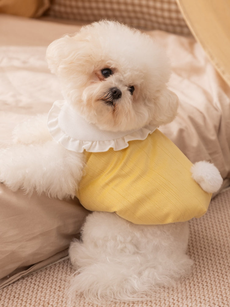 Yellow Bunny Embroidered Fleece Dog Vest