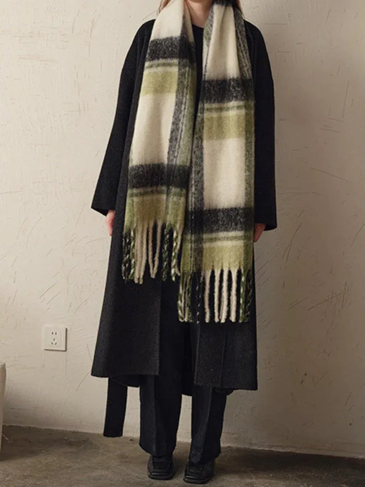 Oversized Plaid Scarf - View 6 | TEVQA
