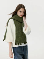 Mint Green Bouclé Knit Scarf - View 8 | TEVQA
