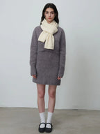 Soft Wool Blend Ribbed Knit Scarf - TEVQA
