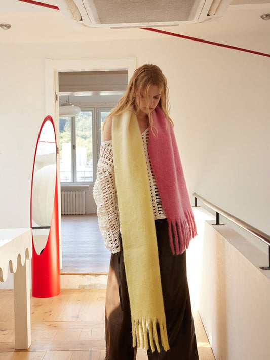 Dopamine Sunset Gradient Wool Blend Scarf