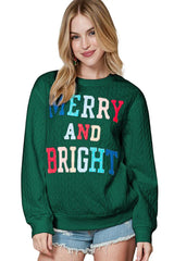 Textured Holiday Sweatshirt - View 12 | TEVQA