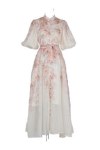 Floral Print Midi Dress with Puff Sleeves - View 8 | TEVQA
