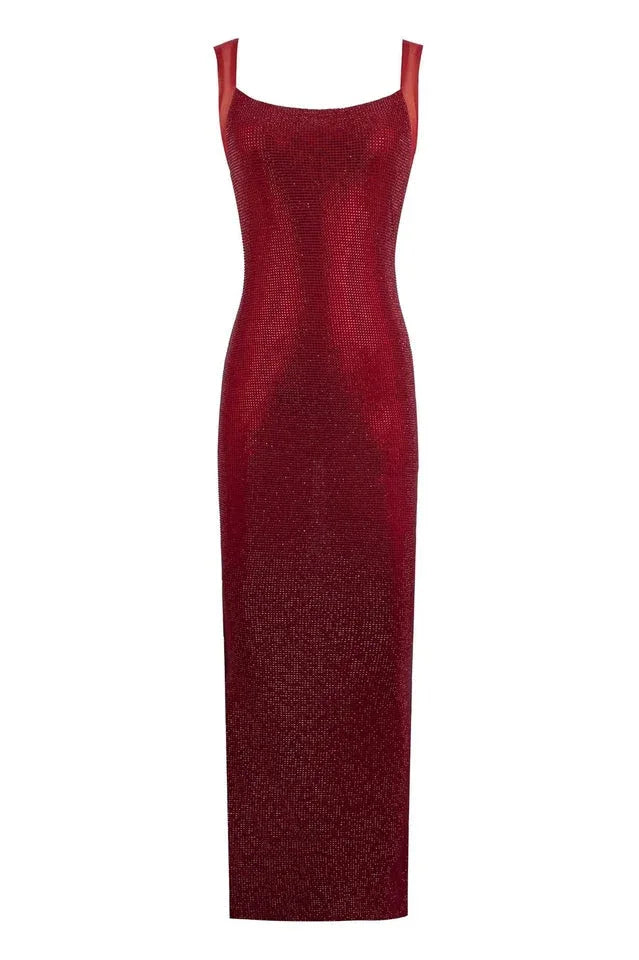 Sequin maxi dress with scoop neck and open back - View 12 | TEVQA