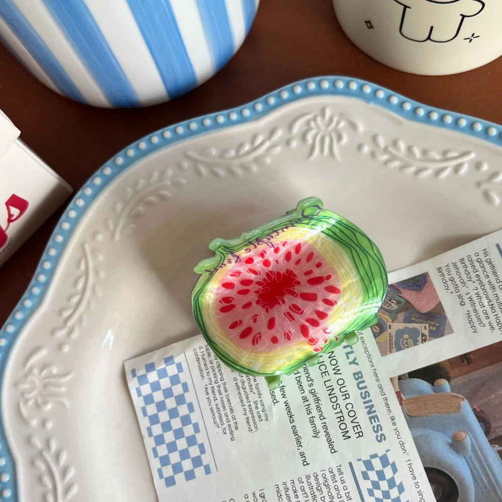 2.4 Inch Mini Fruit Acetate Hair Claw - Whimsical Summer Design