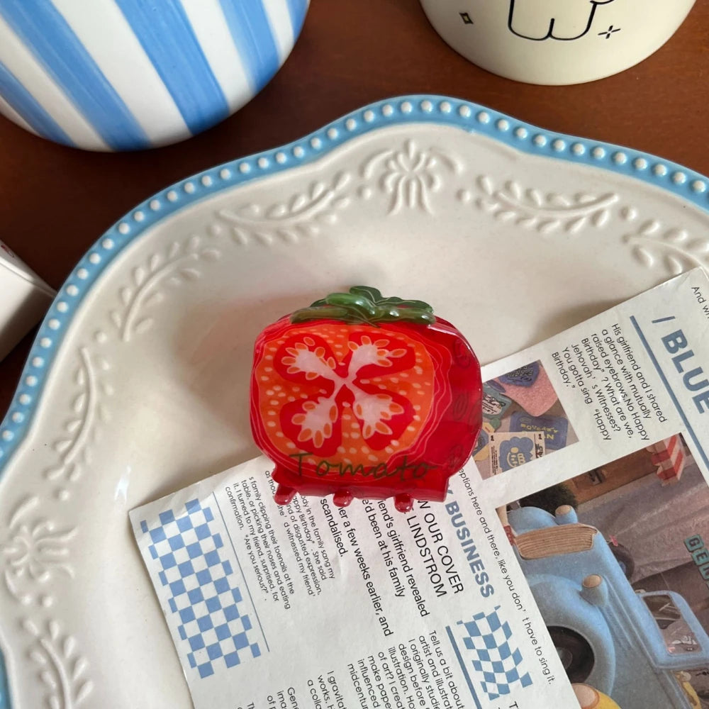 2.4 Inch Mini Fruit Acetate Hair Claw - Whimsical Summer Design