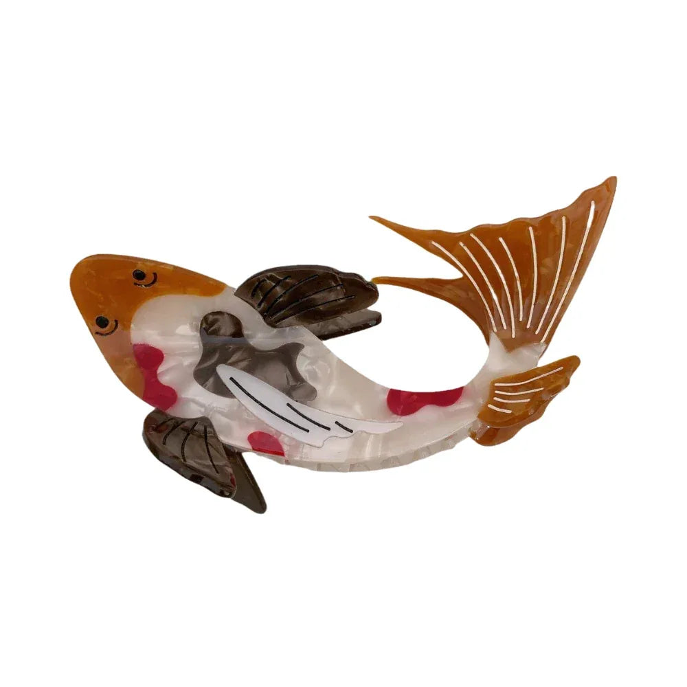 Acrylic koi fish hair clip