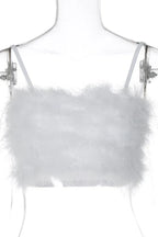 Fuzzy Feather Crop Top - View 13 | TEVQA