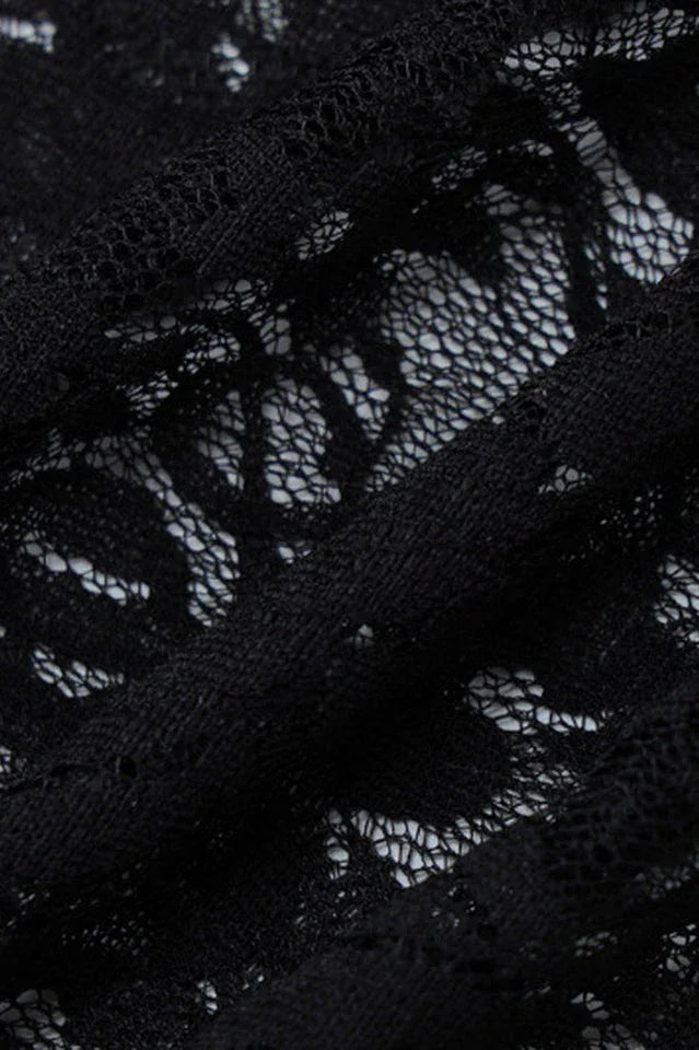 See Through Lace Mini Dress - TEVQA