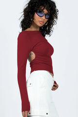 Backless Round Neck Long Sleeve Blouse | Dress In Beauty