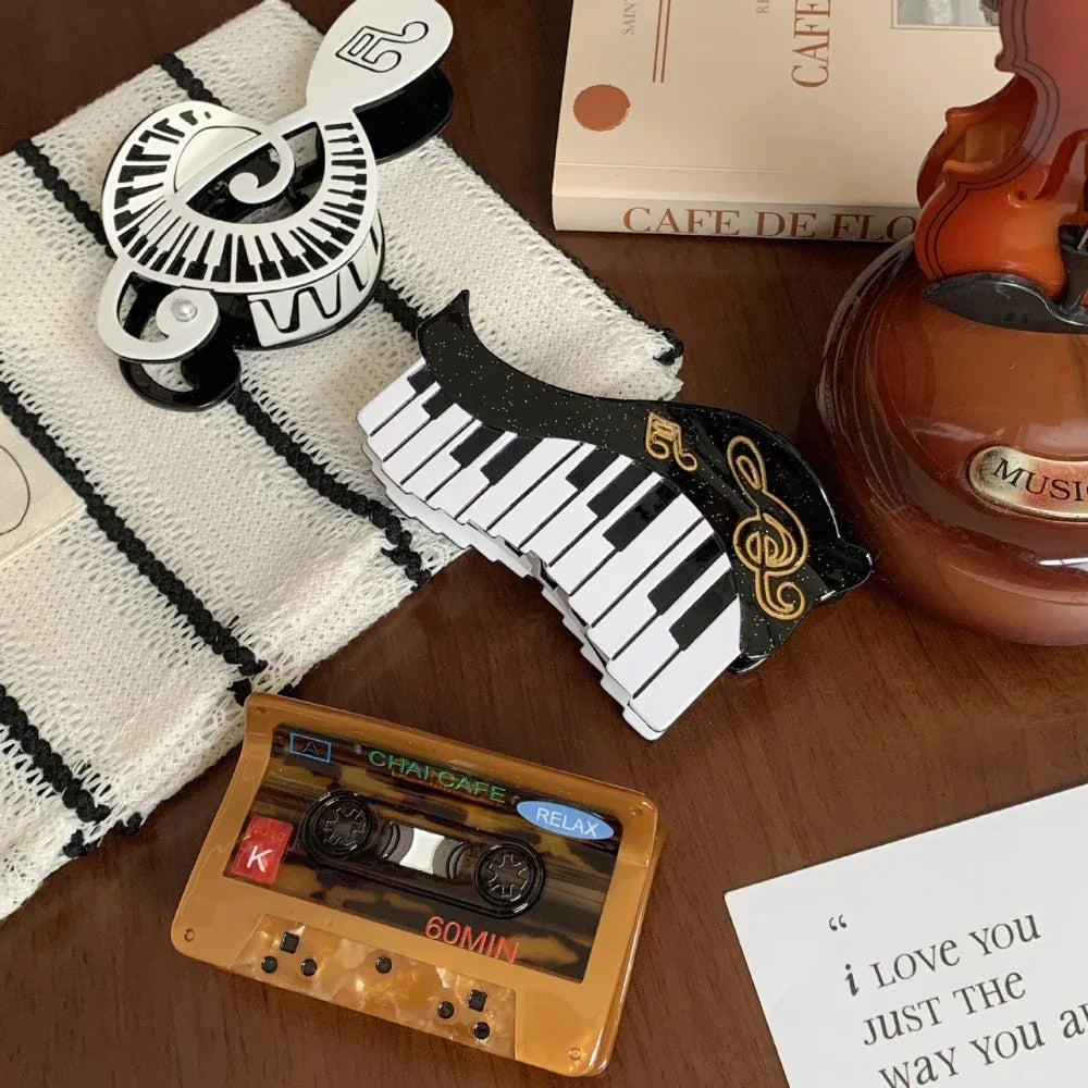 Whimsical Acetate Music & Retro Clip Collection (11 Styles) - TEVQA