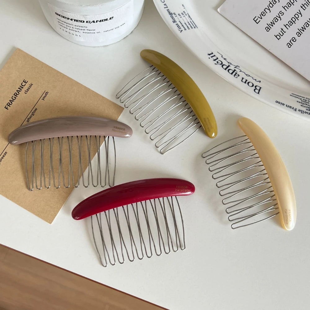 Curved Acetate French Hair Comb - 3.3 Inch