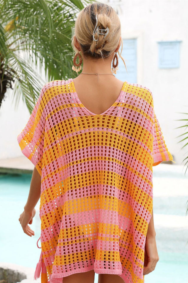 Multicolored Stripe V Neck Cover Up | Dress In Beauty