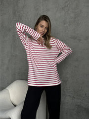 Classic Striped Long Sleeve T-Shirt - View 6 | TEVQA