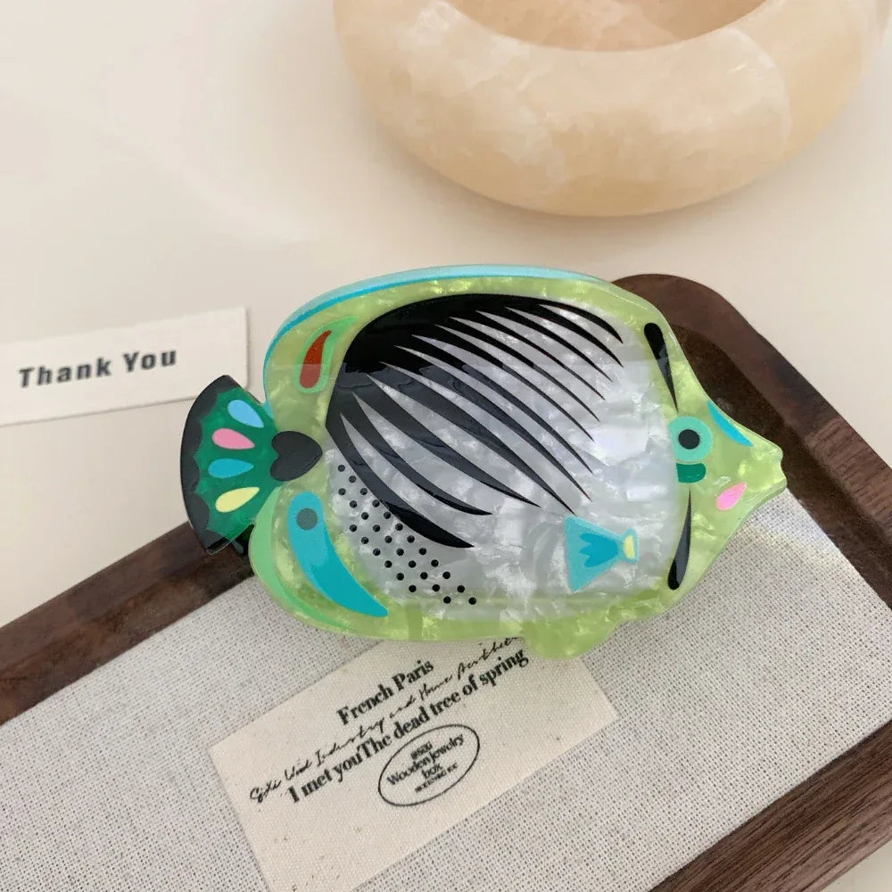 Jumbo Ocean Life Acetate Hair Claw Clip - View 6 | TEVQA
